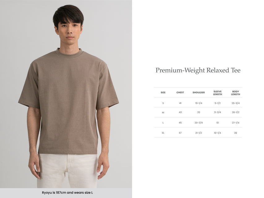 Mens Premium Weight Relaxed Tee Sizing Guide