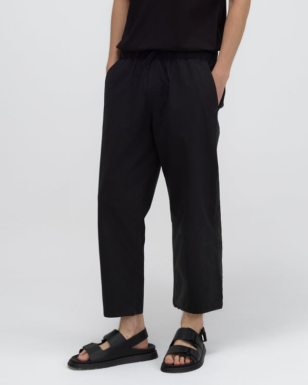 Men's Wide-Leg Drawstring Trousers Black