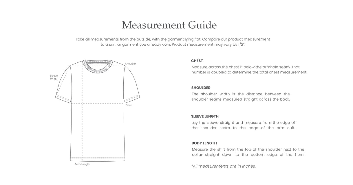 Men T-shirt Measurement Guide