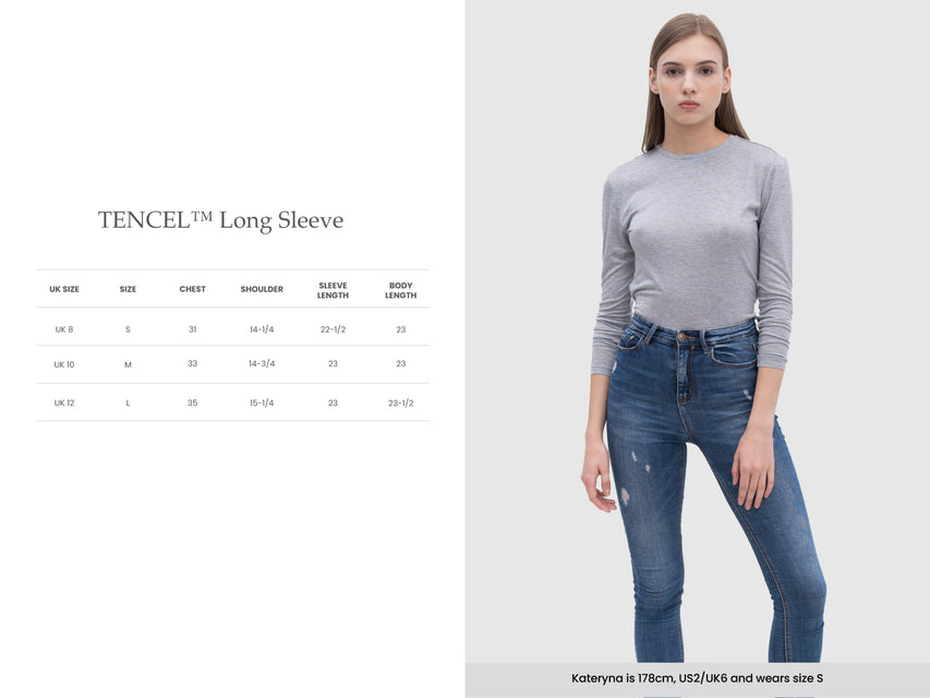 Womens TENCEL Lyocell Long Sleeve Crew