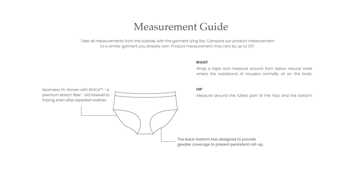 Women Underwear Measurement Guide
