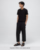 Men's Wide-Leg Drawstring Trousers Black Fullbody