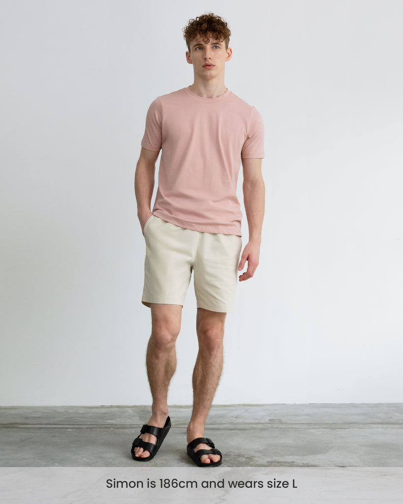 Men Organic Cotton Crew Neck Chilean Pink Fullbody
