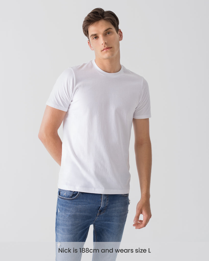 Men Organic Cotton Crew Neck T-shirt White