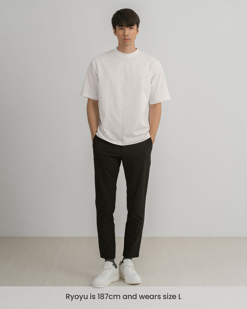 Men Premium-Weight Relaxed Tee White Fullbody