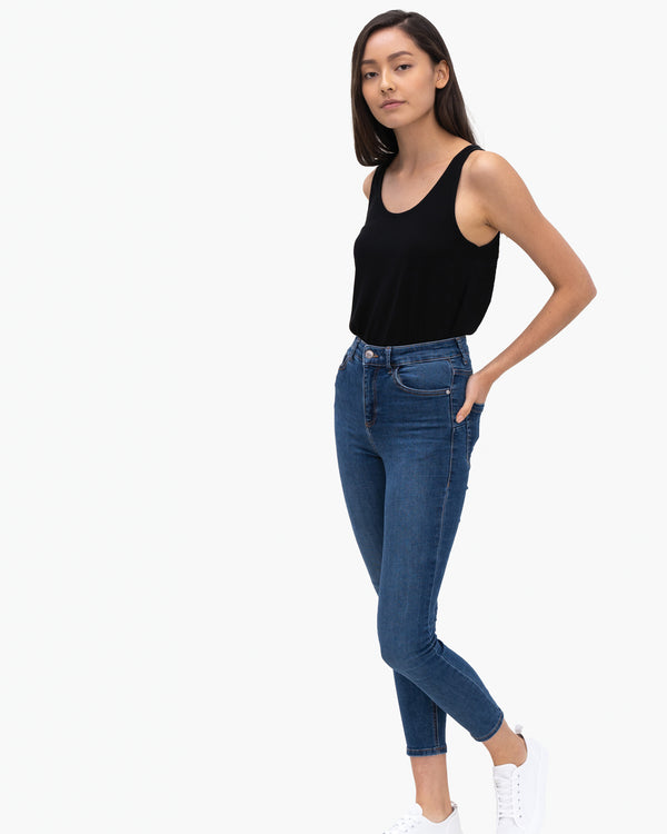 Women Tencel Lyocell Relaxed Tank Black