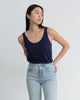 Women Tencel Relaxed Tank Navy Blue Featured