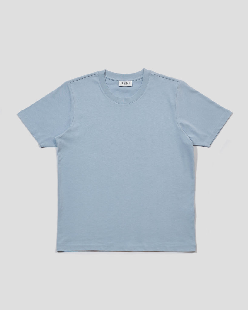 Men Organic Cotton Crew Neck Sky Blue