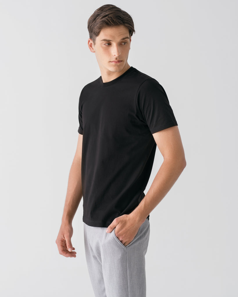 Men Organic Cotton Crew Neck T-shirt Black