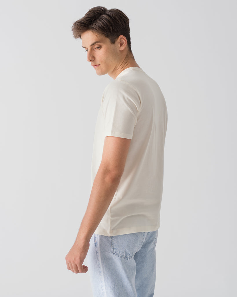 Men Organic Cotton Crew Neck Off-White Featured