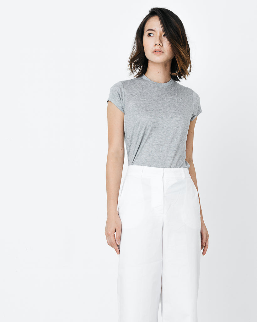 Women Tencel Lyocell Cap Sleeve T-Shirt Grey Featured
