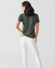 Women Tencel Lyocell Crew Neck T-Shirt Thyme Green