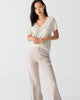 Women Tencel Lyocell V-Neck T-shirt Off-White Featured